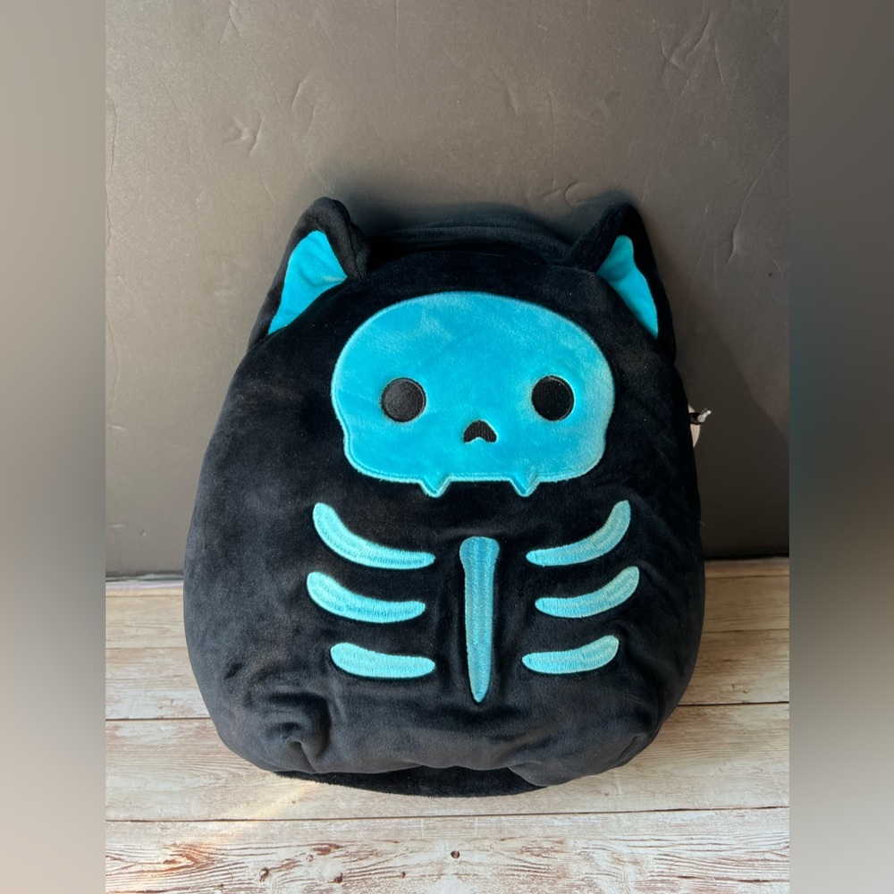 Squishmallows Stump the Cat Skeleton Halloween Treat Pail new with tags